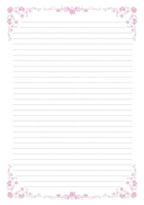 Letter Printables Aesthetic, Aesthetic Writing Template, Lined Paper Aesthetic, Cute Letter Paper, Kertas Binder, Free Printable Stationery Paper, Notebook Paper Template, Writing Paper Template, Stationary Printable