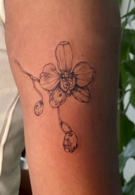 Mini Orchid Tattoo, Orchid Back Tattoo, Realistic Scorpion Tattoo, Scorpion Tattoo Stencil, Orchid Tattoo Minimalist, Tattoos Orchid, Orchid Flower Tattoo, Orchid Tattoo Meaning, Orchid Flower Tattoos