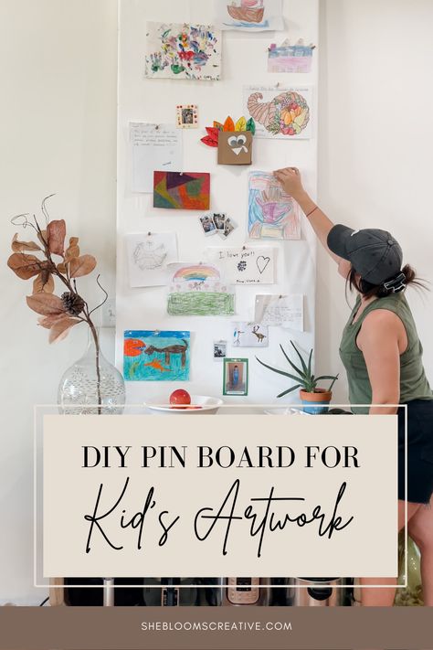 Kids Art Display Board, Notice Board Ideas, Diy Photo Board, Diy Pin Board, Pin Board Ideas, Big Boy Bedrooms, Board For Kids, White Artwork, Diy Artwork