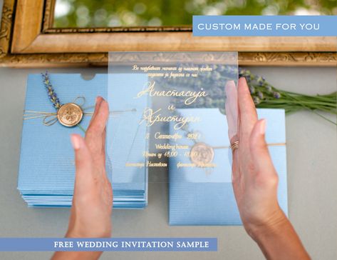 January Wedding Colors, Free Wedding Invitation Samples, Invitation Quinceanera, Clear Wedding Invitations, Acrylic Wedding Invitation, Acrylic Invitation, January Wedding, Envelope Stamp, Wedding Invitation Samples