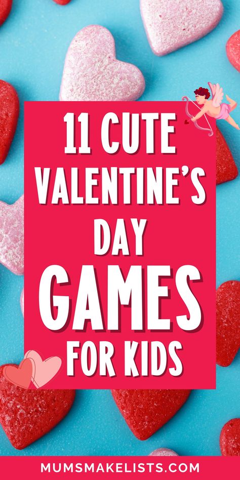 Make your celebration unforgettable with creative Valentine's Day games for kids. Try fun activities like the Stacking Candy Game and Valentine Candy Relay to keep kids entertained for hours. These ideas are perfect for making memories at home or during festive gatherings. Valentine Party Game, Elementary Valentines Party, Valentines Games, Valentine's Day Party Ideas For Kids, Valentines Day School Party, Kid Friendly Party Valentines Themed Games For Kids, Valentines Day In School, Valentines Game Preschool, Kids Valentine Games Classroom, Preschool Valentine Games School Parties, Valentine’s Day Party Games Preschool, Valentines Games For Kids Classroom 1st Grade, Valentine Party Ideas For Preschool, Fun Valentines Day Activities For Kids