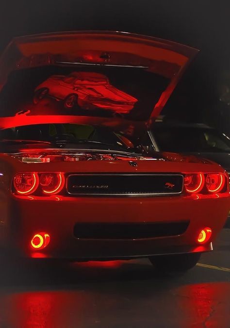 Red Car Aesthetic Wallpaper, Red Cars Aesthetic, Red Car Wallpaper, Red Dodge Challenger, Red Challenger, Red Seduction, Red Cars, Red Sports Car, Dark Red Wallpaper