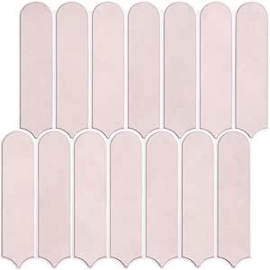 Commomy 10 Sheet Pink Peel and Stick Backsplash Tiles 11.8"X11.8"Matte Ultralight PVC 3D Stick on Wall Tiles Long Fish Scale DIY Self Adhesive Tile Sticker for Kitchen Backsplash and Bathroom,RV Stick On Wall Tiles, Peel And Stick Backsplash, Stick Backsplash, Backsplash Tiles, Peel N Stick Backsplash, Peel And Stick Tile, Adhesive Tiles, 3d Wall Panels, Fish Scale