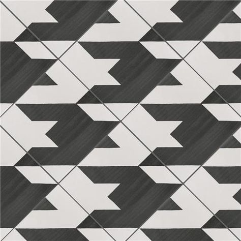 Caprice Tweed Black & White 7-7/8"x7-7/8" Porcelain F/W Tile Affinity Tile, Tile Texture, Merola Tile, Modern Tiles, Tile Saw, Porcelain Floor, Natural Stone Tile, Porcelain Flooring, Beautiful Tile