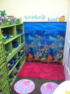 Reading Reef, 2nd Grade Classroom Management, Reading Nook Classroom, Ocean Reading, Themed Classroom Ideas, Future Educator, Classroom Designs, Ocean Theme Classroom, Room Crafts