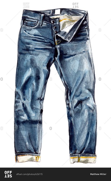 Jeans Illustration Drawing, Jeans Drawing Reference, Denim Sketch, Denim Drawing, Denim Illustration, Denim Fashion Illustration, Jeans Illustration, Jeans Drawing, Rolled Up Jeans