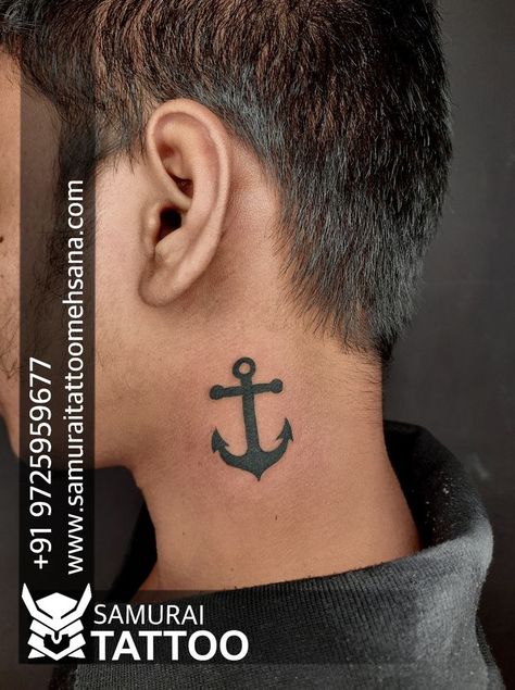 Tattoo For Boys, Idea Tattoo, Anchor Tattoo, Tattoo Idea, Neck Tattoo, Ear Tattoo, Behind Ear Tattoo, Tattoo Design, Tattoo Designs