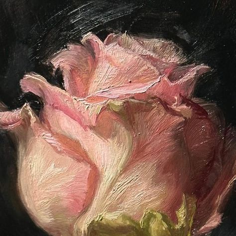 Erica Arcudi (@ericaarcudifineart) • Instagram photos and videos Flower Painting Realistic, Painting Roses Acrylic, Pink Aesthetic Art, Rose Painting Acrylic, Florence Academy Of Art, North Carolina Art, Rose Oil Painting, Aesthetic Board, Hyperrealism