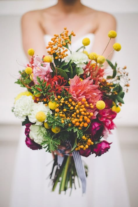 Wedding Brunch Reception, Summer Wedding Bouquets, Billy Buttons, Flowers And Greenery, Wedding Reception Flowers, Australian Native Flowers, Beautiful Wedding Flowers, Grass Wedding, Reception Flowers