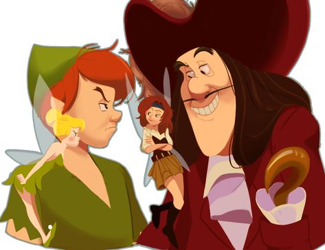 James Hook + Zarina VS Peter Pan and Tink James Hook And Zarina, Captain Hook X Peter Pan Fanart, James Hook Fanart, Captain Hook X Peter Pan, Peter Pan X Hook, Hook X Peter Pan, Captain Hook Fanart, Disney Dark Secrets, Peter Pan Fanart