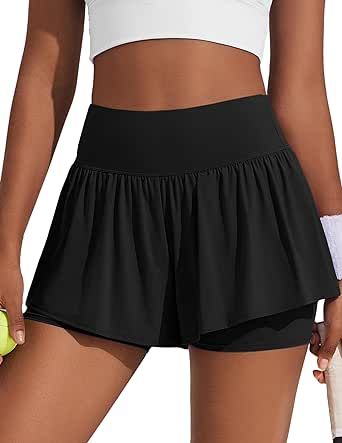 PINSPARK 2 in 1 Running Shorts for Women Flowy Athletic Short Workout Gym Tennis Skirts High Waisted with Pockets Running Shorts For Women, Short Workout, Tennis Skirts, Gym Yoga, Shorts For Women, Active Shorts, Workout Gym, Running Shorts, Athletic Shorts