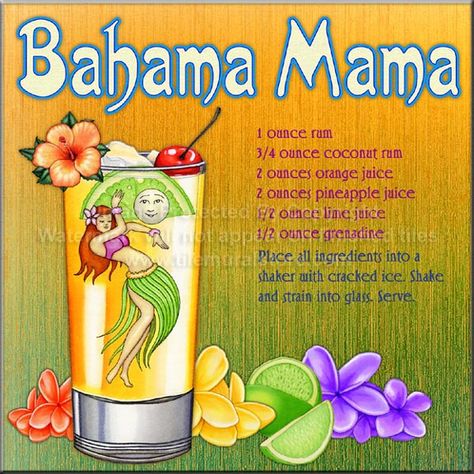 Bahama Mama Drink, Accent Tiles, Bahama Mama, Mixed Drinks Recipes, Digital Photos, Coconut Rum, Tile Murals, Alcohol Drink Recipes, Drinks Alcohol Recipes