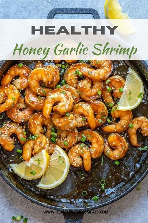 Honey Garlic Shrimp Spicy Shrimp Meal Prep, Budget Shrimp Meals, Tasty Clean Eating Recipes, Lunch Meal Prep With Shrimp, Healthy Honey Garlic Shrimp, Healthy Shrimp Recipes Macros, Shrimp Prep Meal, Macro Friendly Shrimp Dinner, Healthy Meal Prep With Shrimp