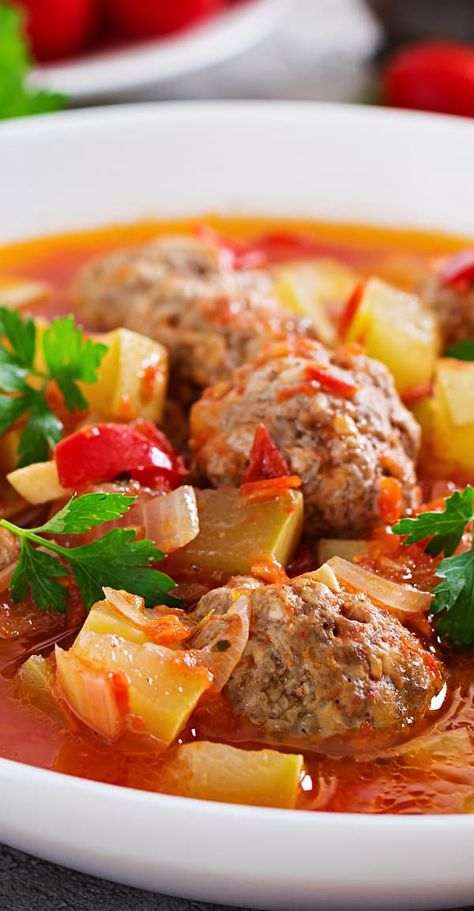 Meatball Soup Crockpot, Meatballs With Vegetables, Mexican Chili Recipe, Soup Recipe Slow Cooker, Albondigas Soup Recipe, Mexican Slow Cooker, Crockpot Recipes Mexican, Mexican Meatball Soup, Mexican Meatballs