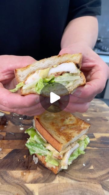 Cesar Chicken Sandwich, Sourdough Sandwich Ideas, Caesar Sandwich, Chicken Caesar Sandwich, Sourdough Sandwich, Sandwich Ideas, Chicken Caesar, Chicken Sandwich, Link In Bio