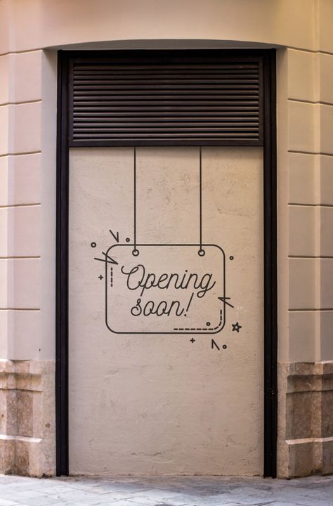 Opening Soon Poster Design Ideas, Open Soon Design, Opening Soon Window Display, Coming Soon Store Windows, Coming Soon Window Display, New Shop Opening Poster, New Store Opening Poster, Opening Soon Poster, Store Mockup