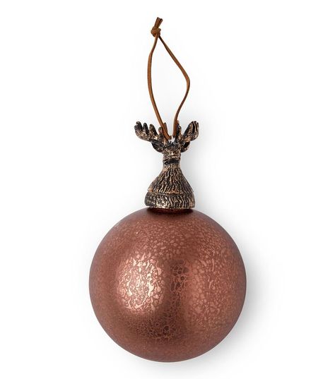 6" Christmas Reindeer on Bronze Glass Ball Ornament by Place & Time | JOANN Brown Ornaments, Brown Toile, Reindeer Ornament, Glass Decoration, Brown Christmas, Glass Ball Ornaments, Holiday Display, Reindeer Ornaments, Beautiful Backdrops