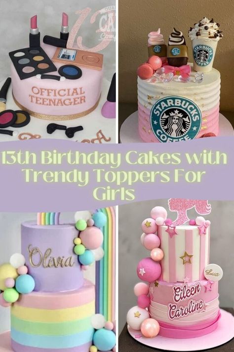 Sweet Treat Birthday Cake, 13th Birthday Cake For Girls 13, 13th Girl Birthday Cake, 13 Birthday Cake Girl, Birthday Cakes For 13th Birthday Girl, 13 Year Girl Birthday Cake, 13 Th Birthday Cakes, 13th Birthday Themes, Teen Cake Ideas