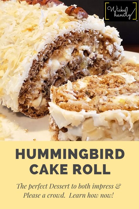 Pineapple Cream Cheese Frosting, Pineapple Cream Cheese, Jelly Roll Cake, Yule Logs, Swiss Roll Cakes, Pumpkin Rolls, Hummingbird Cake Recipes, Spiced Cake, Roll Cakes