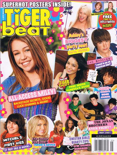 Tiger Beat: Magazine that uses symbol in its logo Magazine Yearbook, 90s Yearbook, Girls Life Magazine, 2000s Posters, Y2k Magazine, 2000s Magazines, Teen Magazines, Recruitment Themes, Life Magazine Covers