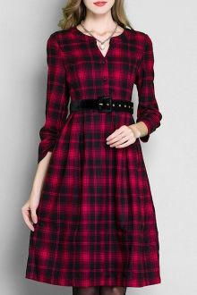 Dresses For Women Trendy Fashion Style Online Shopping | ZAFUL - Page 10 Frock For Women, Long Sleeve Dresses, Red Outfit, Sleeve Dresses, Western Dresses, Plaid Dress, Trendy Dresses, Dress Red, Black Plaid