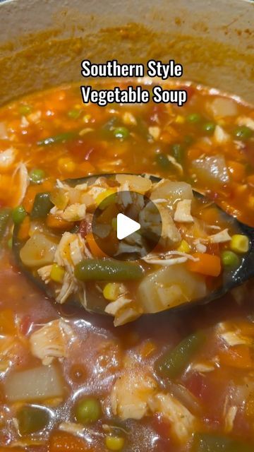 Katie Cross on Instagram: "This soup is SO delicious!! 🔥🔥 #food #foodie #soup #vegetable #southernstyle #easyrecipe #delicious" Vegetable Soup Videos, Frozen Vegetable Soup, Soup Videos, Chicken Vegetable Soup Recipes, Chicken Vegetable Soup, Soup Vegetable, Vegetable Soup With Chicken, Chicken Vegetable, Vegetable Soup Recipes