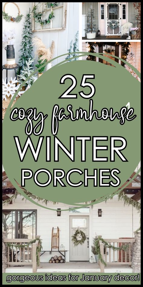 Christmas Porches Farmhouse, Winter Decor Front Porch Non Christmas, Fall Winter Porch Decor, Outside Winter Decorations Porches, Christmas Farmhouse Front Porch, Country Christmas Front Porch Decor, Winter Front Porch Ideas After Christmas, Rustic Christmas Porch Ideas, Country Christmas Porch Ideas