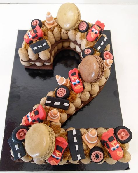 Race Car Number Cake, Number 3 Shaped Cake, Number 2 Cake Cars, Number 2 Car Cake, Cars Number Cake, Number 1 Birthday Cake Boy, 2nd Birthday Cake Boy, Digger Cake, Bus Cake