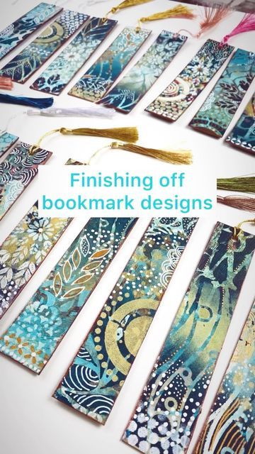 Mixed Media Bookmarks Ideas, Mixed Media Bookmarks, Painted Bookmarks Ideas, Collage Bookmarks, Gelli Printing Techniques, Gel Prints, Abstract Watercolors, Gelli Printing Art, Multimedia Art