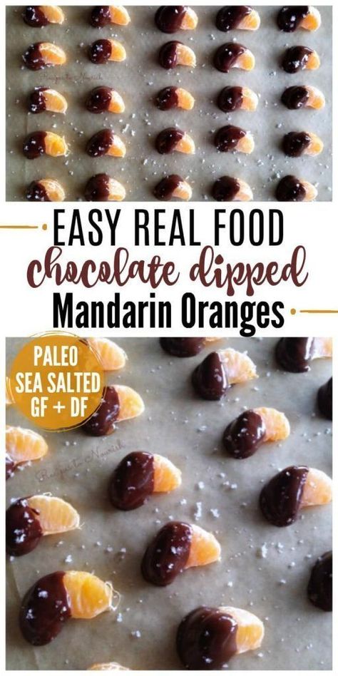 Real Food Chocolate Dipped Mandarin Oranges are delicious, sweet, little juicy bites. A fun, super easy to make, healthy treat! Perfect for holiday parties! | Recipes to Nourish | Chocolate desserts | Chocolate mandarin oranges | Paleo desserts | Healthy desserts | Easy desserts | Holiday desserts | Chocolate dipped fruit | Gluten-free desserts | Gluten-free chocolate desserts || #mandarinoranges #chocolatemandarinoranges Gluten Free Chocolate Desserts, Healthy Holiday Desserts, Desserts Fruit, Gluten Free Chocolate Recipes, Fruit Desserts Easy, Paleo Recipes Dessert, Mandarin Oranges, Food Chocolate, Dessert Party