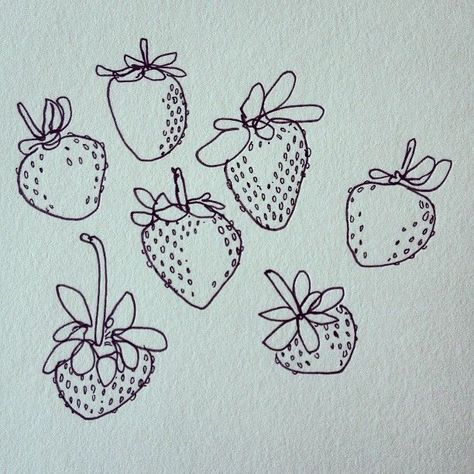 Strawberry Line Art, Strawberry Doodle, Strawberry Tattoo, Juice Packaging, Arte Inspo, Pics Art, Tiny Tattoos, Icon Illustration, Future Tattoos