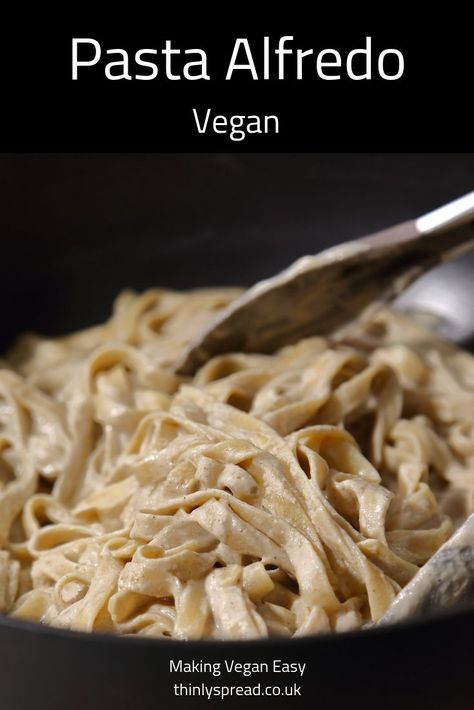 Sunflower Seed Cream, Pasta Alfredo Recipe, Veggie Noodles Recipes, Vegetarian Party Food, Vegan Alfredo Sauce, Creamy Vegan Pasta, Vegan Pasta Dish, Vegan Alfredo, Pasta Recipes Alfredo