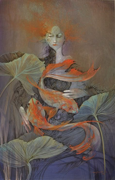 Anne Bachelier, Soyut Sanat Tabloları, Magical Art, Art Et Illustration, Arte Fantasy, Ethereal Art, Fish Art, Surreal Art, Art Abstrait