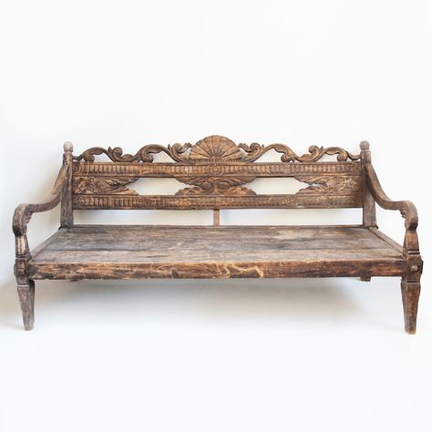 Bali Furniture Carved Wood, Large Mirror Frame, Diwan Set, Summer House Interiors, Wood Fence Post, Indonesian Furniture, Carved Bench, Teak Patio Furniture, Woodworking Art