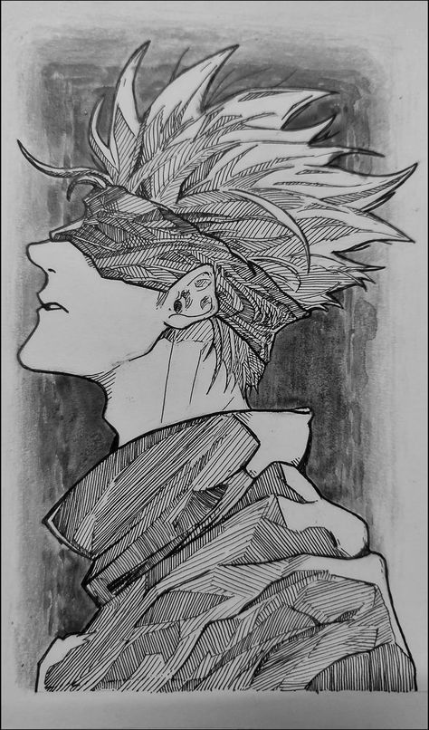 Gojo Satoru Drawing Sketch Hard, Sukuna Sketch, Gojo Satoru Anime, Traditional Sketches, Shading Drawing, Base Drawing, Best Pencil, Body Base, Artist Pencils