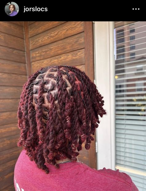 Burgandy Locs On Black Women, Loc Twist Styles For Women, Tomboy Lifestyle, Dread Colors, Loc Knots, Twisted Braid Hairstyles, Tapered Hairstyles, Braid Hairstyle Ideas, Two Strand Twist Hairstyles