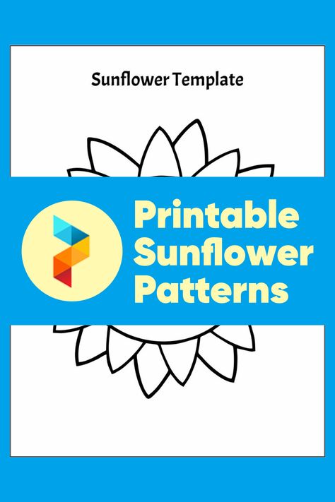 Sunflower Applique Pattern Sunflowers, Paper Piecing Patterns Free Printables Flowers, Sunflower Placemats Free Pattern, Sunflower Paper Piecing Pattern, Sunflower Applique Pattern Free, Free Sunflower Template, Free Printable Sunflower Template, Flower Applique Patterns Free Printable, Sunflower Pattern Free Printable