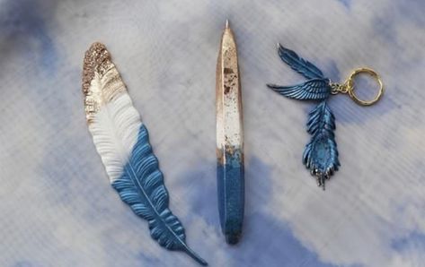 Feather Resin, Bookmark Resin, Bookmark Pen, Resin Pen, Feather Bookmark, Crystal Pen, Eyes Artwork, Resin Jewelry Diy, Resin Jewelry Making