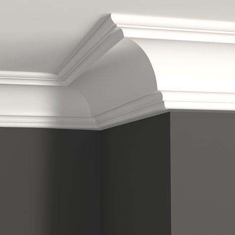 COV412 Crown / Cove - Garden State Lumber Cove Crown Molding, Crown Molding Styles, Cove Ceiling, Cove Molding, Cornice Design, Living Room Wall Color, Room Wall Colors, Yellow Houses, Crown Molding