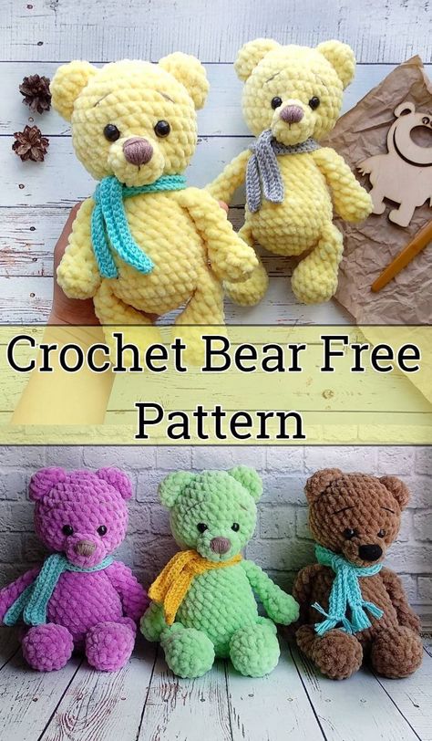 Free Crochet Bear Patterns,bear Amigurumi Crochet Pattern-i Have Rounded Up A Huge List Of Free C… 5F5 Free Crochet Teddy Bear, Crochet Teddy Bear Pattern Free, Teddy Bear Patterns, Teddy Bear Patterns Free, Bear Patterns Free, Amigurumi Minta, Bear Patterns, Crochet Bear Patterns, Bear Amigurumi