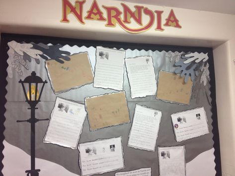 Another Narnia... Narnia Bulletin Board Ideas, Narnia Classroom Theme, Chronicles Of Narnia Art Projects, Lion Witch Wardrobe Classroom Display, Narnia Bulletin Board, Narnia Door Decoration, Narnia Display, Narnia Mural, Ks2 Classroom