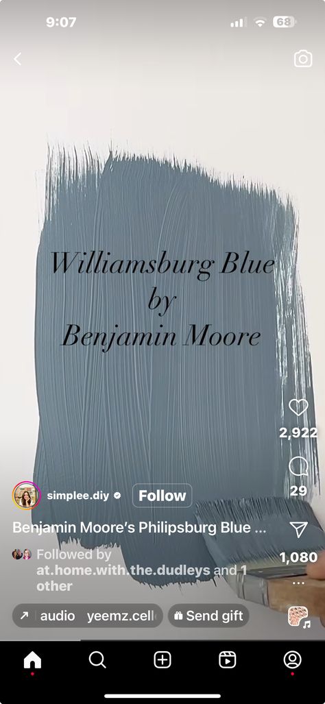 Moody Blue Gray Paint Colors, Dark Dusty Blue Paint Color, Blue Gray Interior House Colors, Steel Blue Living Room, Smokey Blue Paint, Paint Colors 2024, Paint Color Inspiration, Favorite Paint Colors, Favorite Paint