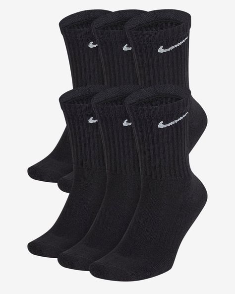 Black Nike Socks, Nike Crew Socks, Running Pack, Nike Socks, Nike Accessories, Athletic Socks, Black Nike, Cool Socks, Shoes Nike