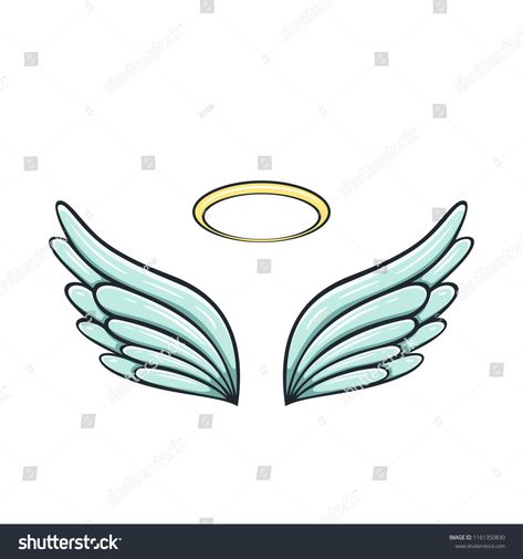 Angel wings and halo isolated on white background, illustration. halo#wings#Angel#isolated Halo Background, Angel Wings And Halo, Wings Illustration, Angel Wings Halo, Halo Backgrounds, Wings And Halo, Angel Wings Illustration, Portfolio Print, Graphic Design Portfolio Print