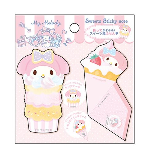 Sanrio Sticky Notes Printable, My Melody Paper Craft, My Melody Crafts, Kawaii Paper Crafts, Paper Doll Printable Templates, Hello Kitty House, Kawaii Crafts, Hello Kitty Crafts, Paper Toys Template