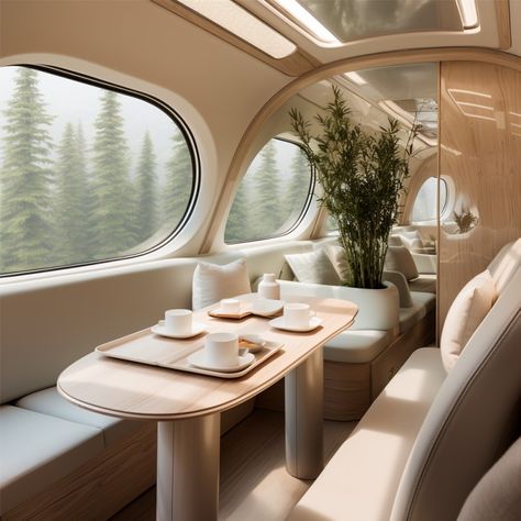 Airplane Interior Design, Airline Interiors, Luxury Rv Living, Airplane Interior, Motorhome Interior, Airstream Remodel, Bus Interior, Creative Office Space, Minimal Bedroom