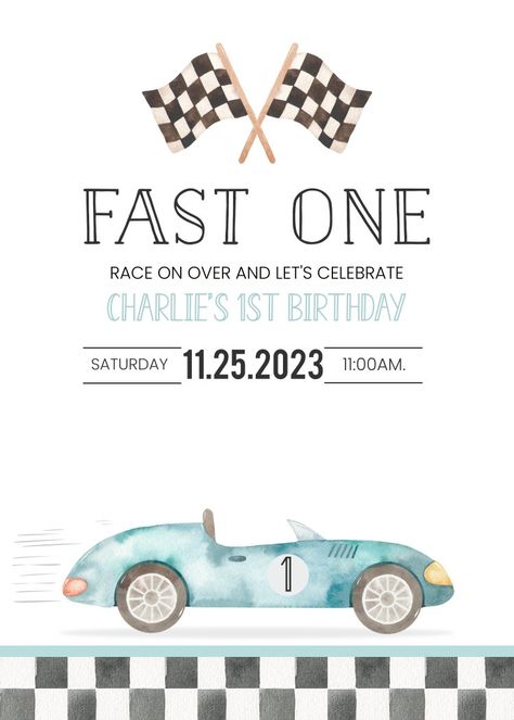 Baby Bear Birthday Party, Vintage Car Birthday, Baby First Birthday Themes, Tractor Birthday Party, Car Birthday Party, Cars Birthday Invitations, Baby Boy Themes, Boys First Birthday Party Ideas, Boys 1st Birthday Party Ideas