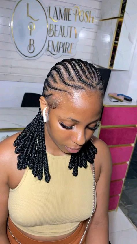 #cornrowstyles #cornrowshairstyles #braidsforblackwomen Ghana Weaving Styles For Natural Hair, Simple All Back Hairstyles Braids, Natural All Back Cornrows, Simple Cornrows Styles, Hairstyles For Cornrows, Simple Hairstyle With Braids, Weaving Natural Hair Styles, New Ghana Weaving Hairstyles, Short All Back Cornrows With Curls