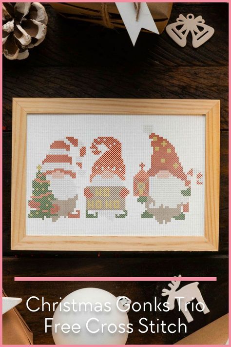 Free Cross Stitch Patterns Printable, Cross Stitch Patterns Free Printable, Christmas Gonks, Free Cross Stitch Pattern, Free Cross Stitch Patterns, Embroidery Stitching, Framed Cross Stitch, Dmc Embroidery Floss, Cross Stitch Needles