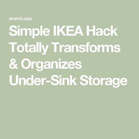 Simple IKEA Hack Totally Transforms & Organizes Under-Sink Storage Ikea Under Sink Storage, Sink Storage Kitchen, Under Sink Storage Kitchen, Under Kitchen Sink Storage, Under Kitchen Sink, Kitchen Sink Storage, A Place For Everything, Under Sink Storage, Under Sink Organization